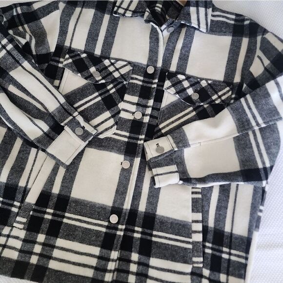 Zara plaid shacket oversized pockets shirt jacket new without tag - Picture 12 of 16